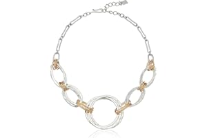 Robert Lee Morris Soho Womens Wire Wrapped Open Circle Collar Necklace, Two-tone 3