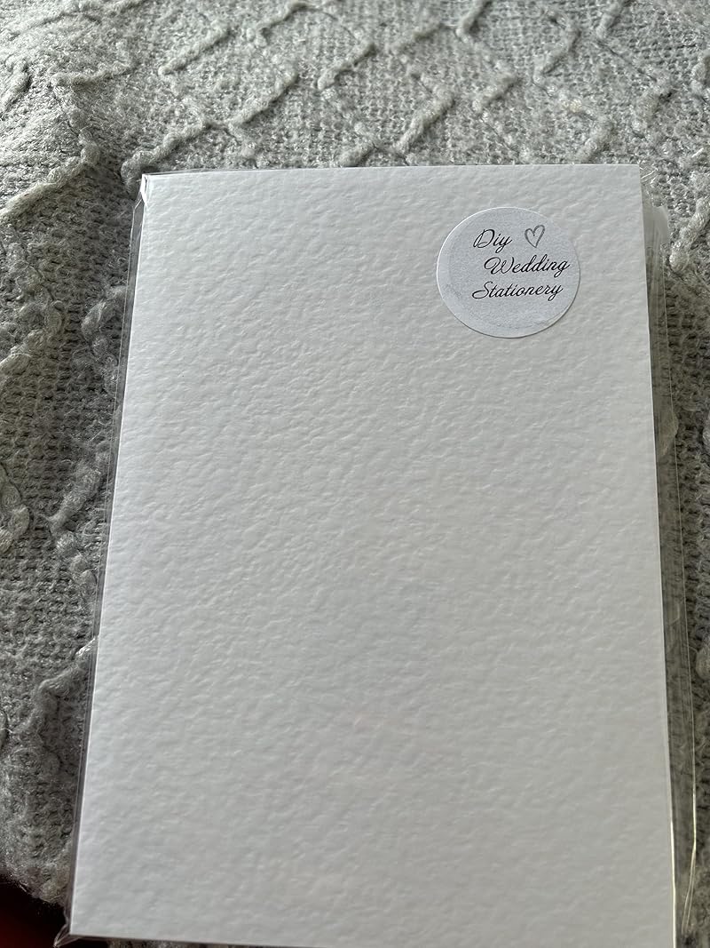 DIY Wedding & Crafts 40 A5 Sheets White Hammered Card 250gsm for Cards