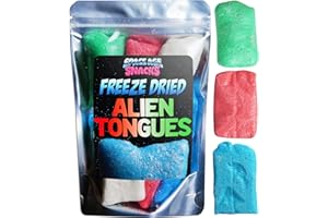 SPACE AGE SNACKS Premium Freeze Dried Airheads Alien Tongues Candy - Crunchy Freeze Dried Candy Shipped in Box for Extra Protection - Freeze Dry Candy Dry Freeze Candy for All Ages (4 Ounce)