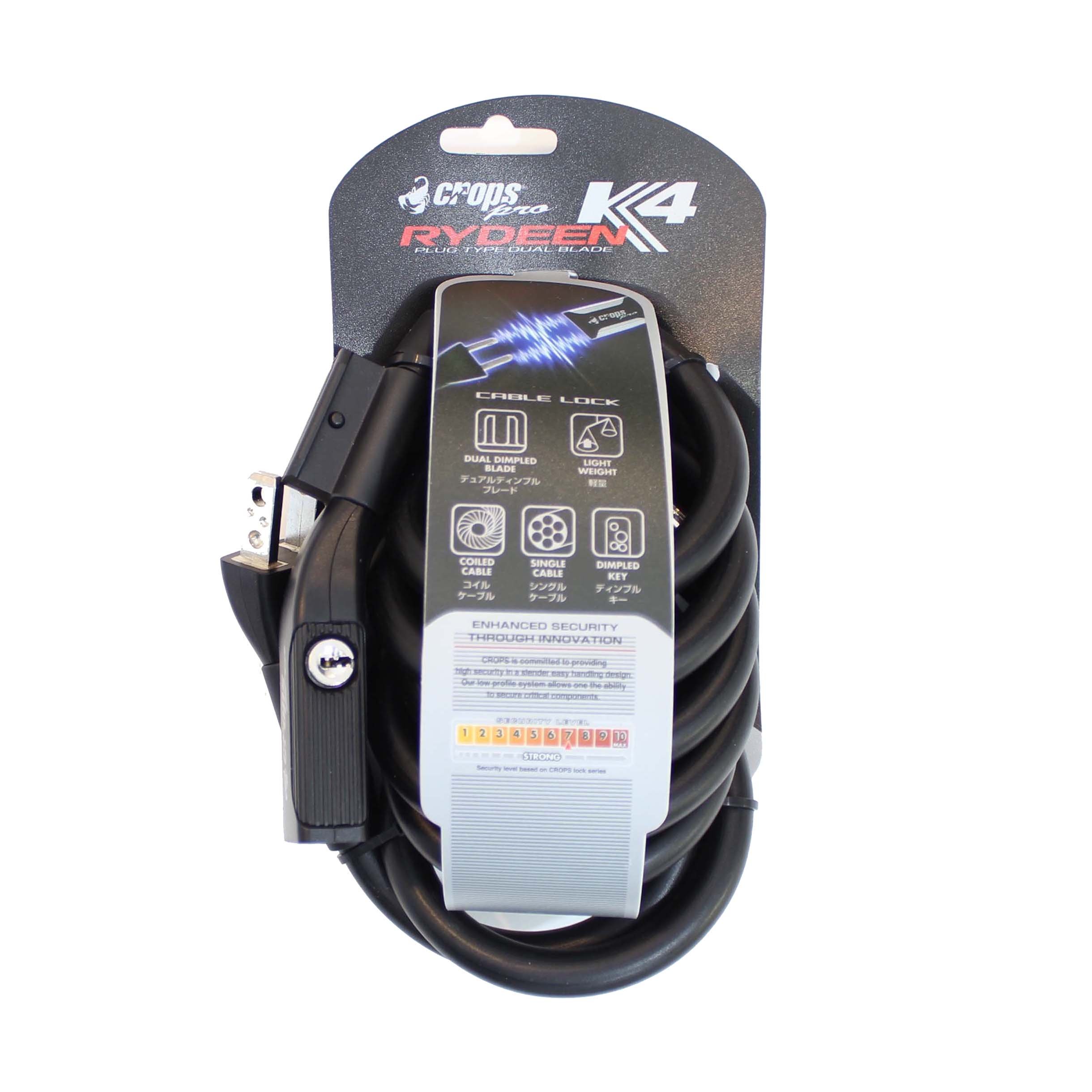 CROPS Pro K4 Rydeen Bicycle Lock - Black