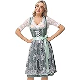 TrendiMax Women's German Dirndl Dress Bavarian Oktoberfest Halloween Carnival Costumes