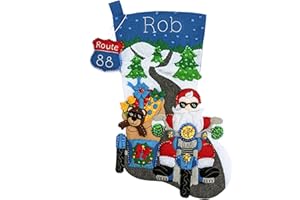 MerryStockings Cruising to Town 18" Felt Christmas Stocking Kit. DIY Felt Stockings with Embellishments are a Tradition for Many Families, Start That Tradition Today for Yours!
