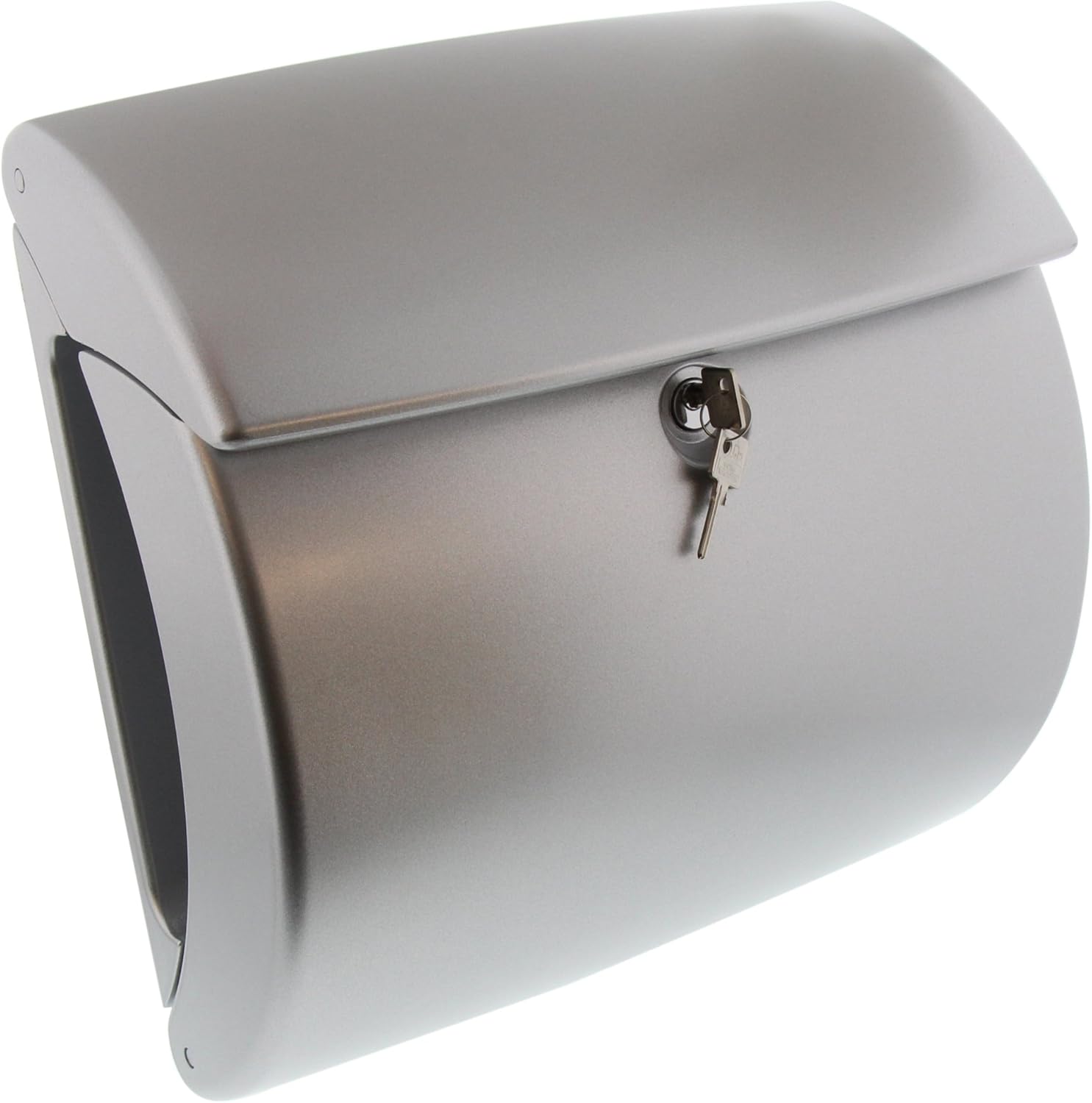 Burg-Wächter Kunststoff-Briefkasten mit integriertem Zeitungsfach, A4 Einwurf-Format, EU Norm EN 13724, Kiel 886 Si, Silber