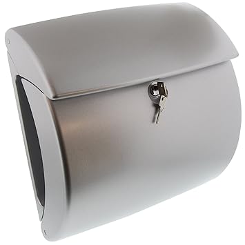 BURG-WÄCHTER Kunststoff-Briefkasten mit integriertem Zeitungsfach, A4 Einwurf-Format, EU Norm EN 13724, Kiel 886 Si, Silber