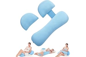 napz Pregnancy Pillows, Maternity Pillow Support for Backs, Hips, Legs, Belly, Pregnancy Must Haves, Soft Body Pillow for Pregnant Women and Baby with Detachable and Adjustable Pillow Cover (Blue)