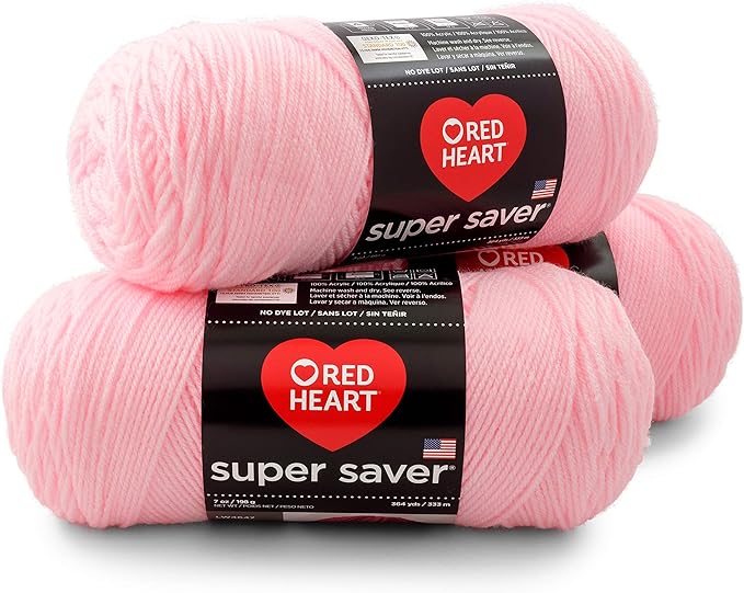 Red Heart E300PK.0724 Super Saver 3Pack Yarn Baby Pink Amazon.ca