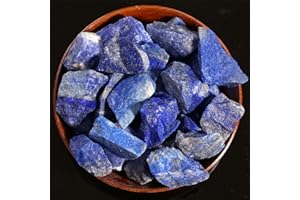 YATOJUZI Lapis Lazuli Bulk Natural Healing Crystals Raw Rough Stones Rose Quartz Amethyst Sets for Cabbing Tumbling Cutting Lapidary Polishing Reiki Crytsal Healing Wire Wrapping Decoration Gemstone 0.45lb