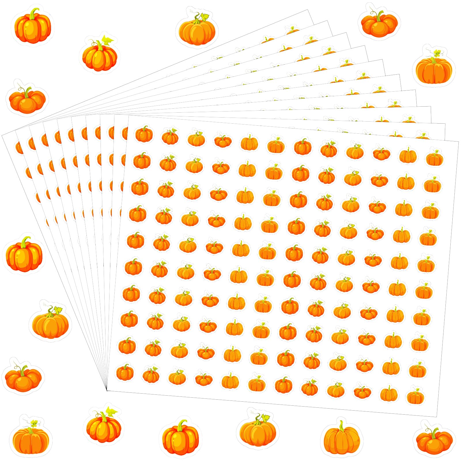 Photo 1 of Geyee 3000 Pieces Small Pumpkin Stickers for Kids Bulk Thanksgiving Stickers Mini Pumpkin Decals for Classroom Teacher Reward Home Room Wall Fall Thanksgiving Classroom Decor