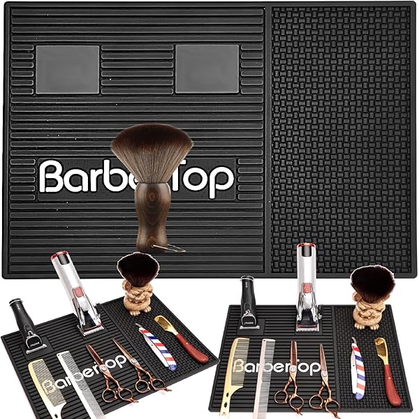 TRU BARBER Stationsmatte – 35,6x22,9 Cm, Rutschfest, Hitzebeständig Bis 220°C