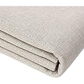 Heavy Linen Fabric 80x57 Inches, 1.2mm Thickness, Plain Solid Color Cloth for Embroidery, Clothing, Sewing - Linen Texture Material (Beige)
