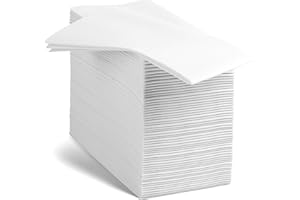 BLOOMINGOODS Linen-Feel European-White Paper Napkins - Decortive Cloth-Like Disposable Dinner Napkins - Soft And Absorbent. For Kitchen, Party, Wedding, Bathroom Or Any Occasion. (Pack of 100)