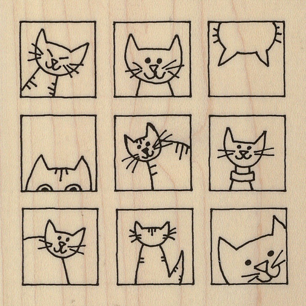 Art Stamps 8370G LM Cat Blocks, Black