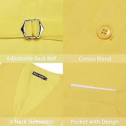 Barry.Wang Mens Yellow Vest Formal/Leisure V-neck