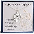 Ascona Saint Christopher/Michael/Jude/Joseph/Anthony Necklace for Women Catholic Medal Pendant Jewelry 18+2 Inches