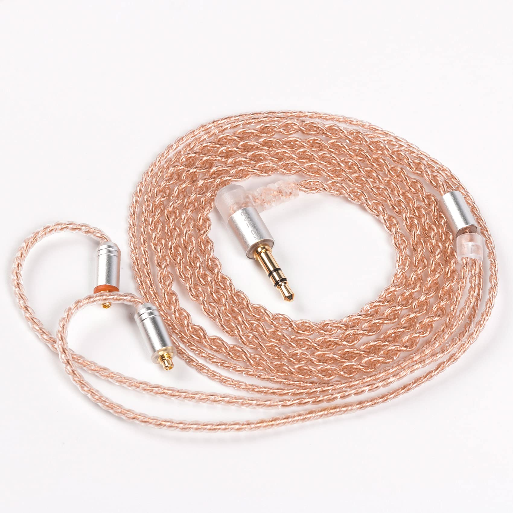 EZ EAR KBEAR Detached Earphone Cable Upgrade Cable 4N High-Purity Single Crystal Copper Cable, Improve Sound Headphone Replacement Wire for TIN T2 T3 Shure SE215 SE535 UE900 (MMCX, 3.5mm, no mic)