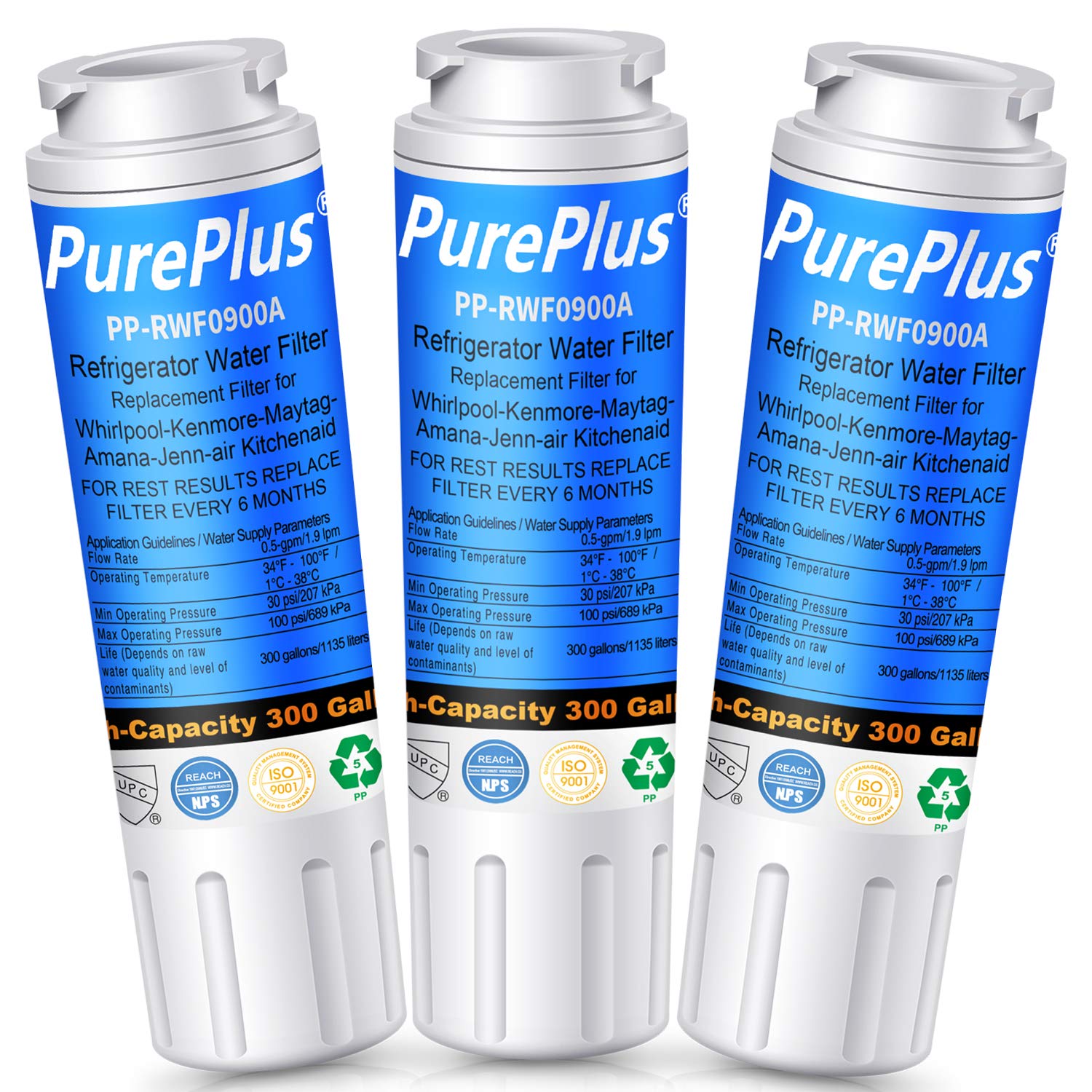PUREPLUS UKF8001 Refrigerator Water Filter, Replacement for Maytag