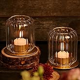 Tealight Candle Holder Set of 2, Gold Votive Candle Holders, Lantern Style | Autumn Metal Base Lantern Style for Weddings Centerpieces Autumn Home Decor, Votive Holder for Tealights or Votives