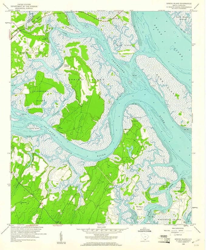 YellowMaps Spring Island SC topo map, 124000 Scale, 7.5 X