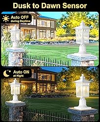 APOTO Dusk to Dawn Outdoor Post Lights, Waterproof