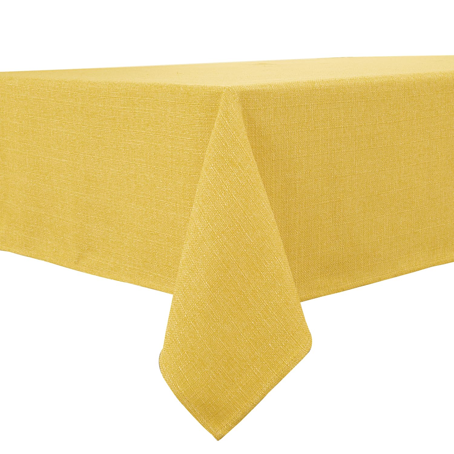 BALCONY & FALCON Rectangle Tablecloth, Wrinkle Resistant and Water Proof Table cloth, Decorative Linen Fabric Tablecloths for Dining, Parties, Kitchen, Wedding and Outdoor Use (Yellow, 145x215cm) — image 1