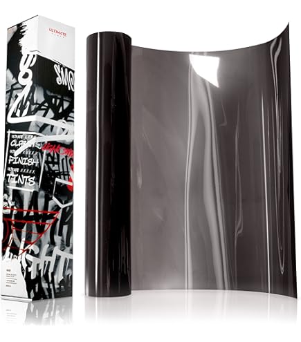 Headlight & Taillight Tint Film - Light Gloss Black Smoke Vinyl Wrap, 12x78 Inches, Adhesive, For Custom Car Bike Lighting