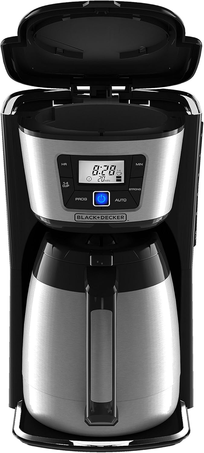 BLACK+DECKER 12-Cup Thermal Coffeemaker, Black/Silver, CM2035B: Kitchen & Dining