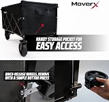MoverX 150L Festival Trolley on Wheels Folding Wagon Black view 3