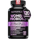 Nutratology Probiotics for Women | Canadian-Made | 40 Billion CFUs Per Capsule | 80 Billion CFUs Per Serving - Bloating Relie