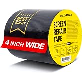 DR.TAPELAB, Black Window Screen Repair Tape, 4 in X 15 FT, Screen Repair Kit for Windows or Doors, Strong Adhesive Patch Kit Fiberglass Mesh Tape