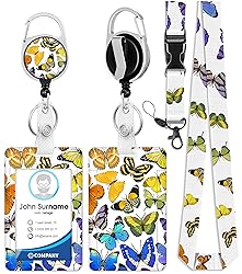 Plifal ID Badge Holder with Lanyard and Retractable