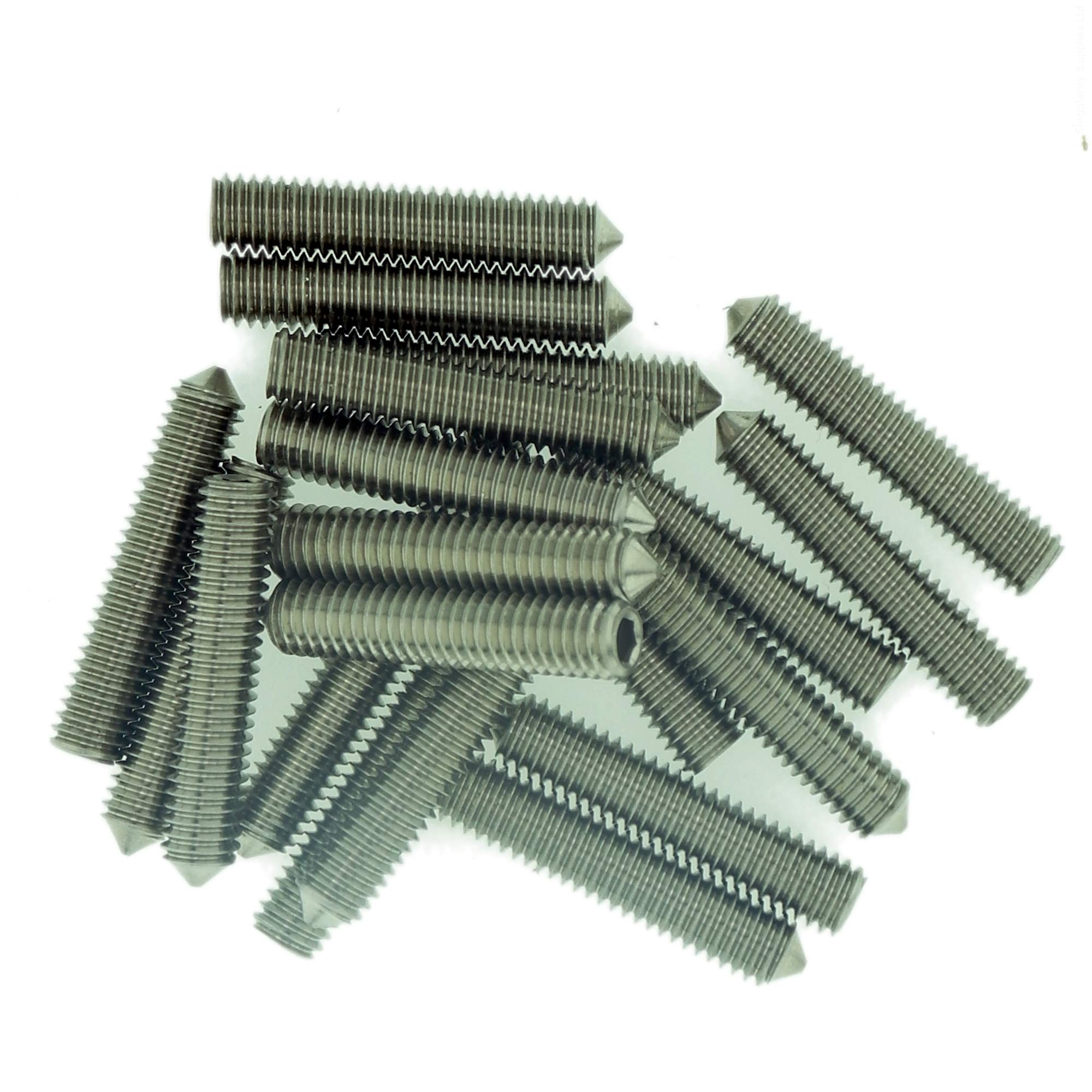 M4 (4mm x 16mm) Hex Socket Grub Screw (Cone Point) - Stainless Steel (A2) (Pack of 20)