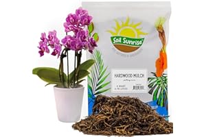 SOIL SUNRISE Premium Hardwood Mulch for Houseplants (4 Quarts); Shredded Wood Mulch for Indoor/Outdoor Container Gardening