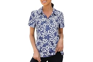 Viracy Womens Golf Polo Shirts 1/4 Zip Up Overlap Short Sleeve Quick Dry Workout Tops