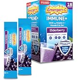 Emergen-C Immune+ Triple Action Immune Support Powder &ndash; 18 Count | With BetaVia (R), 1000mg Vitamin C, B Vitamins, Vitamin D and Antioxidants, Elderberry, Back to School Essentials