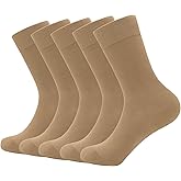 SERISIMPLE Thin Viscose Bamboo Dress Men Sock Soft Crew Anti Odor Lightweight Sock Breathable Comfort Cool Sock 5 Pairs