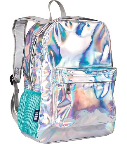 CALLARON Iridescent Holographic Fashion Backpack for Girls and Women School | Polyester PVC Build, Roomy Interior for College and School, Shiny Look with Practical Carry Space