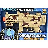 Maxx Action Mini Machine Blaster Toy – with Realistic Sounds and LED Lights |Military Solider Desert Camo Role Play Toy | Costume Accessory for Kids