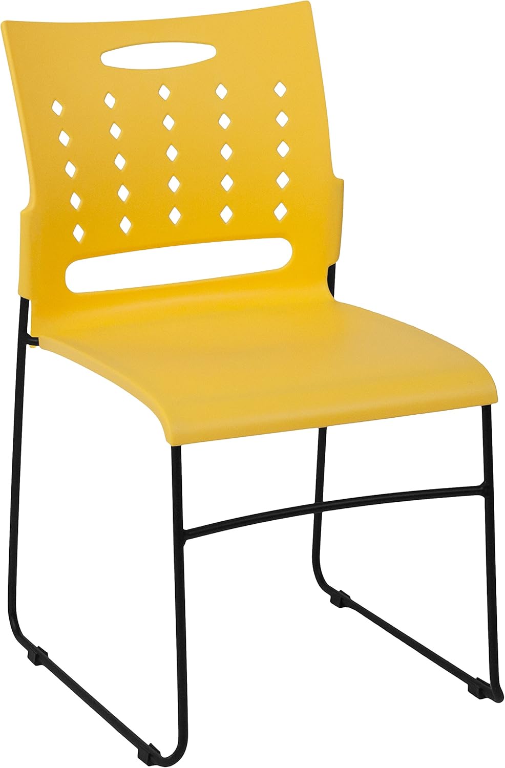 Flash Furniture HERCULES Series 881 lb. Capacity Yellow Sled Base Stack Chair with Air-Vent Back: Furniture & Decor