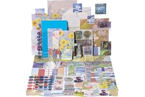 YagCu Scrapbook Kit for Beginners, Aesthetic Junk Journal Supplies, Scrapbooking and Journaling Materials, Bullet Journals Stationery, Planner DIY Arts Craft, Women Adults