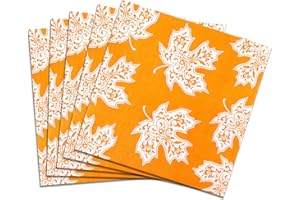 QUERA Autumn Paper Napkins 50 printed fall decorations Party Supplies Disposable Bar Napkins Suitable for thanksgiving party, engagement, baby shower, celebration party.6.5 x 6.5 inches