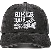 InnoBeta Motorcycle Biker Gifts for Men Women, Hat Adjustable Embroidered Baseball Cap Grey