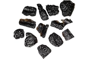 TOP-ROCK-SHOP 12pc Set Indochinites Black Tektites Small Meteorite Material Natural Specimens from Vietnam
