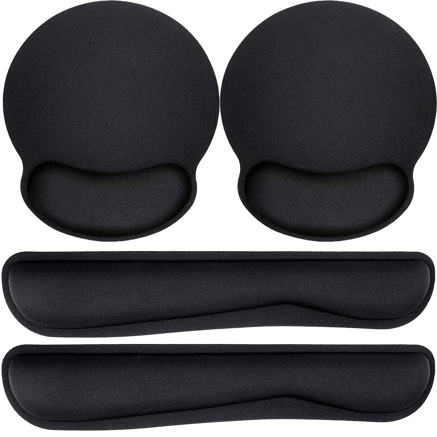 Premium Memory Foam Keyboard Wrist Support Bar and Mouse