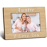 Foyoulame Auntie Gifts Picture Frame 4x6, Aunt Wooden Picture Frame, Christmas Mothers Day Birthday Gifts for Aunt from Niece Nephew, Auntie I Love You Decorative Photo Frames for Desk Decor
