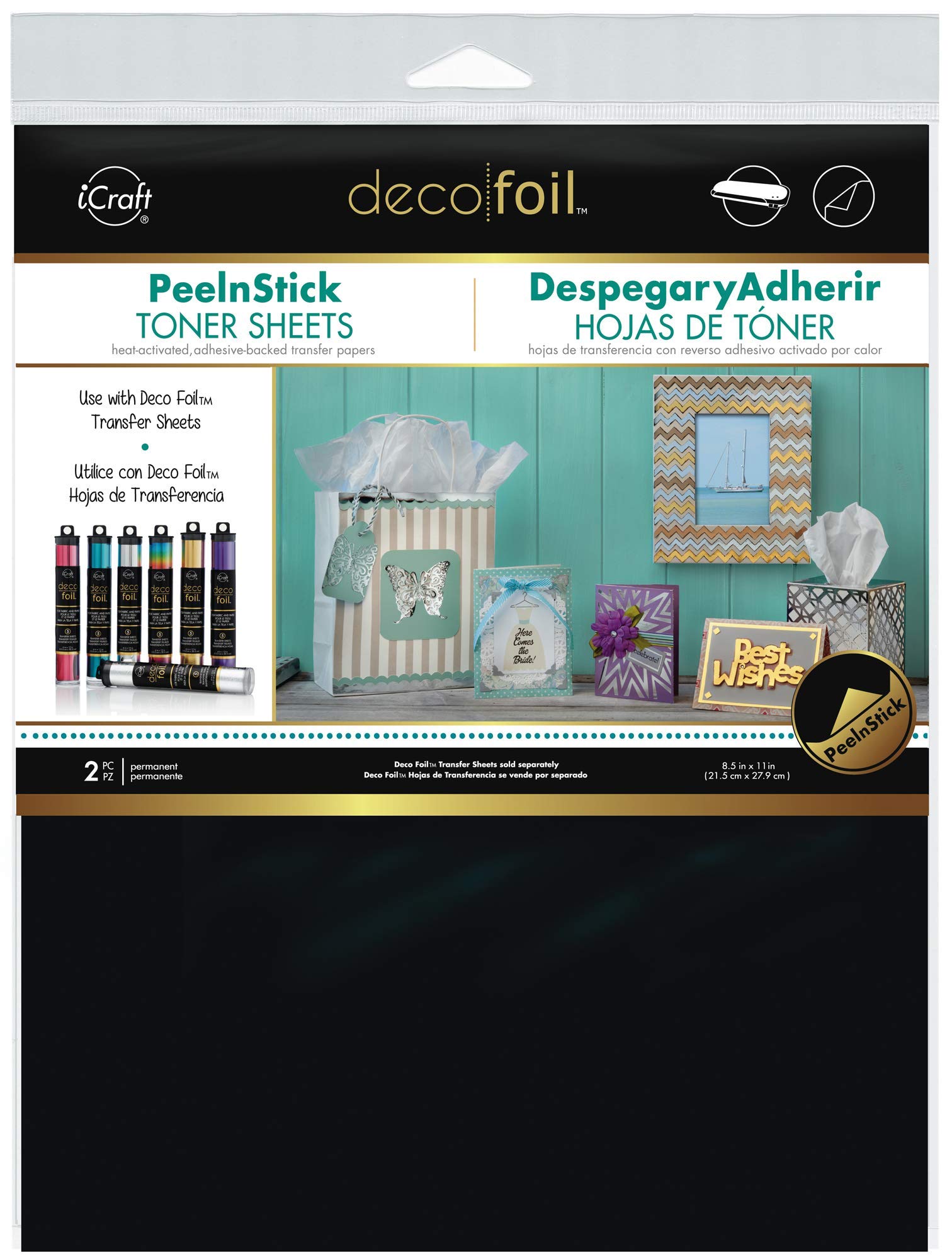 Thermoweb Deco Foil Peel N Stick Toner Sheets 8 X 10-inch 2/Package, Acrylic, Multicolour, 0.1x9x11.5 cm