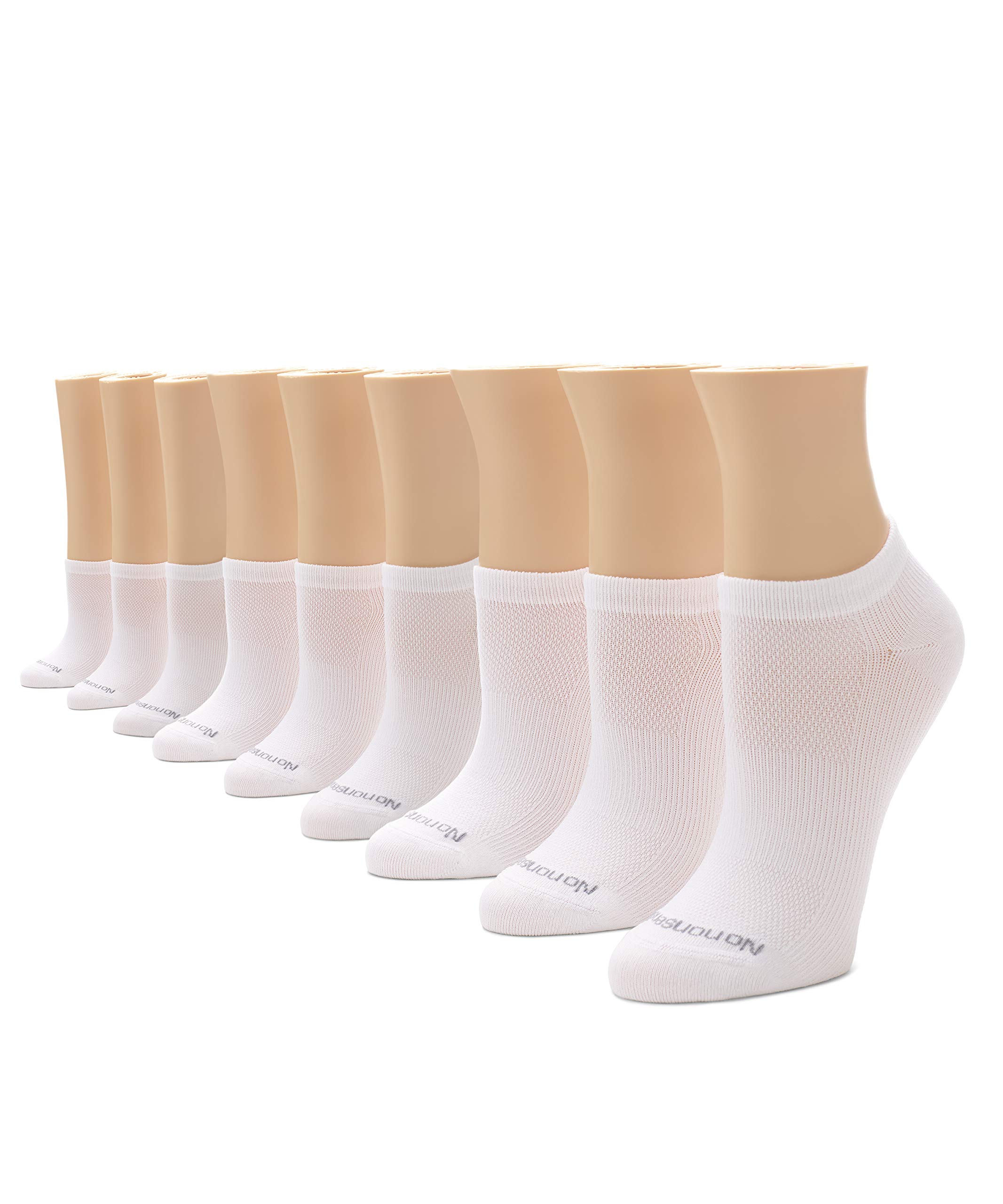 No Nonsense Women's Black Ankle Socks – 6 Pairs, Cotton Blend, Size 4-10