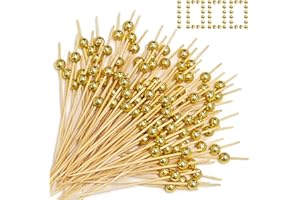 1000PCS Cocktail Picks 4.7 Inch Cocktail Toothpicks for Appetizers Fancy Food Skewers Pearl Decorative Skewers for Drinks Fru