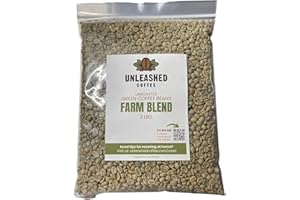 Unleashed Coffee | Unroasted Farm Blend | Arabica Whole Bean Coffee | Direct Trade Green Coffee Beans for Roasting | Small Lot, Farm Fresh (Farm Blend, 2 LB)
