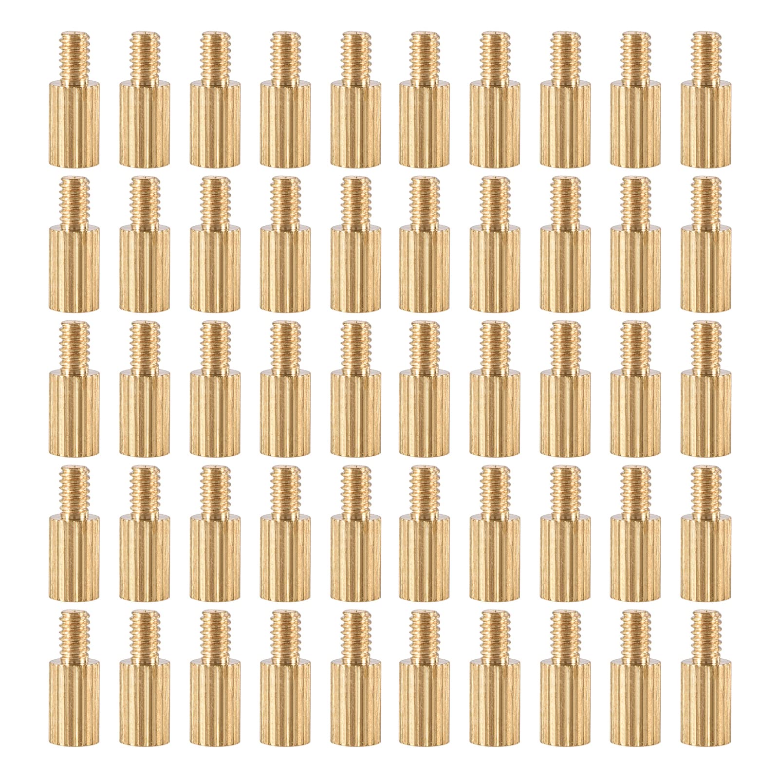 YOKIVE 55 Pcs M2 Standoff Screws, Brass Knurled PCB Standoffs, Keep Height Consistent, Great for Motherboard (Gold Tone, 5mm+3mm)