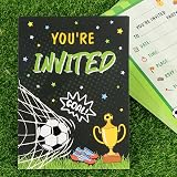 BETESSIN 20 Pcs Football Party Invitations Kids Birthday Invites Boys Girls view 3